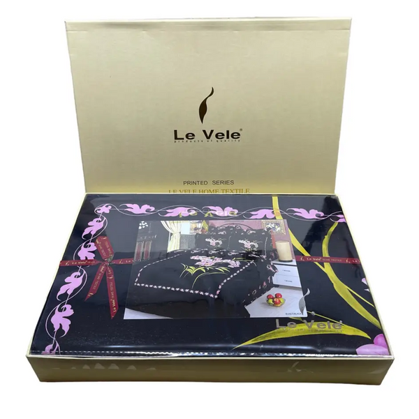 Постільна білизна сатин Le Vele BUKET Black 100% бавовна Buket-Black-yevr фото
