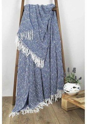 Хлопковый плед Barine Wave indigo синий, 140 х 170 см sv2000022200912 фото
