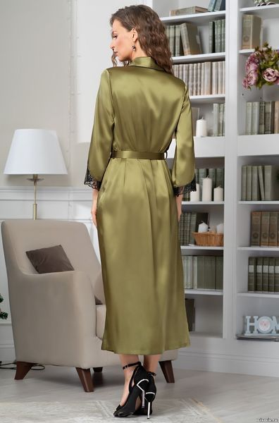 Женский шелковый халат на пуговицах "Оливия" 3649 Mia-Amore_3649_2XL фото