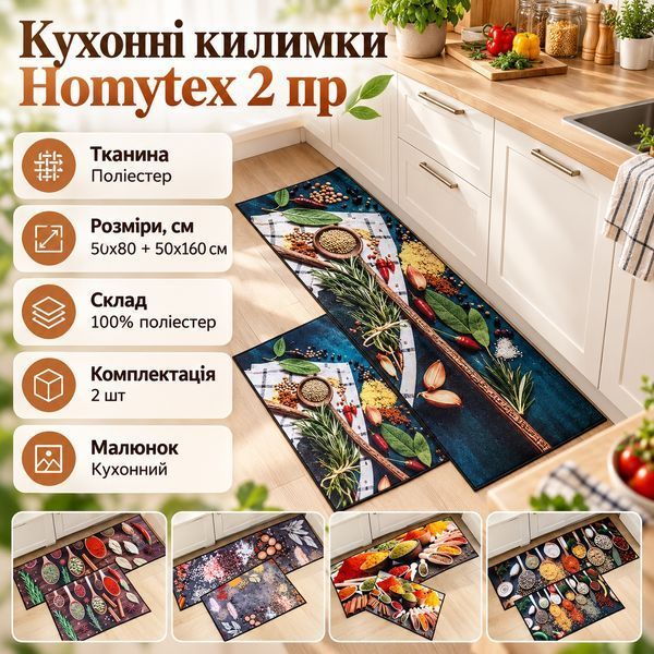Кухонні килимки Homytex 2 пр. НТ-6877 фото