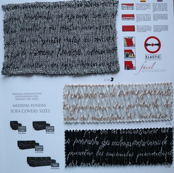 Чехол для дивана Zebra Textil Letras beige 3х местный 170х210 см p_s_k_871484655 фото