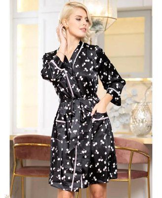 Женский халат искусственный шелк Mia-Amore "Зимняя Вишня" 7153 p_s_k_7153 L/XL фото
