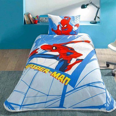 Літній односпальний комплект з покривалом-піке TAC Spiderman Gate / простирадло на резинці tac_60304717 фото