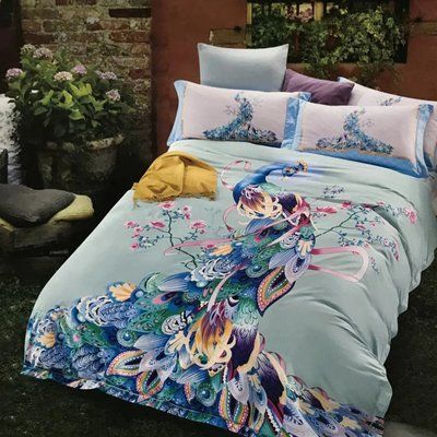 Постільна білизна Prestij Textile сатин Принт 94860 Євро 200х220 см 250х270 см 50х70см (2шт) p_s_k_00001802 фото