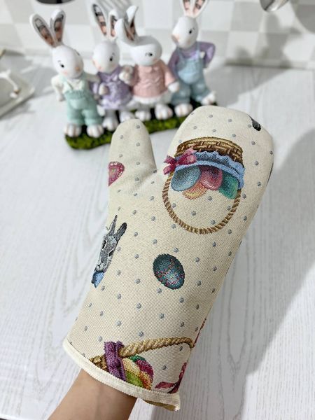 Рукавиця кухонна гобеленова EDEN647 Limaso, 17x30, Великодній, Без люрексу, 75% поліестер, 22% бавовна, 3% акрил, Гобелен lim_EDEN647-RK фото