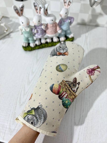 Рукавиця кухонна гобеленова EDEN647 Limaso, 17x30, Великодній, Без люрексу, 75% поліестер, 22% бавовна, 3% акрил, Гобелен lim_EDEN647-RK фото
