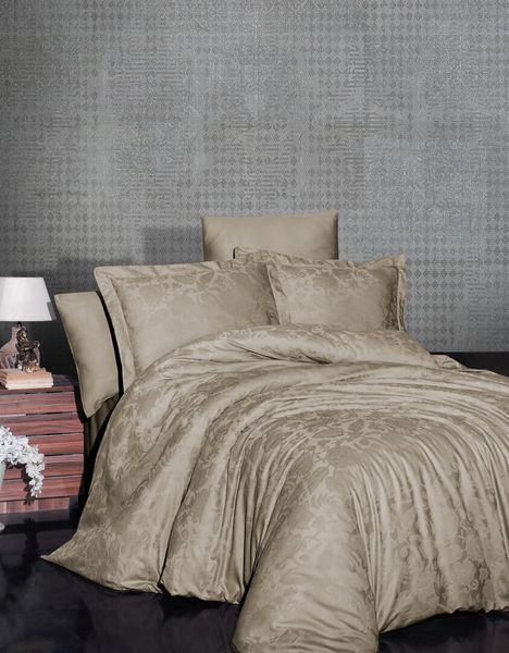 Комплект постільної білизни First Choice Jacquard Satin Saral JS-56-Saral-Badem-Євро фото