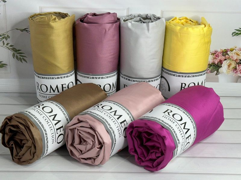 Duz Fusya 160x200 см, сатиновая простыня на резинке Romeo Турция Sul-5726 фото