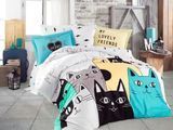 Постільна білизна HOBBY Poplin Love Cats жовтий 45115_1,5 фото