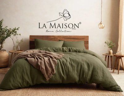 Постільна білизна варена бавовна La Maison Mariella Green Muse Євро 200х220 см LaMaison_41149 фото
