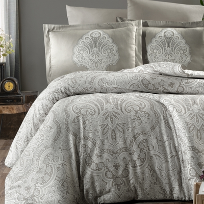 Комплект постільної білизни First Choice Cotton Satin Milena S-466-Milena-Beige-Полуторний фото