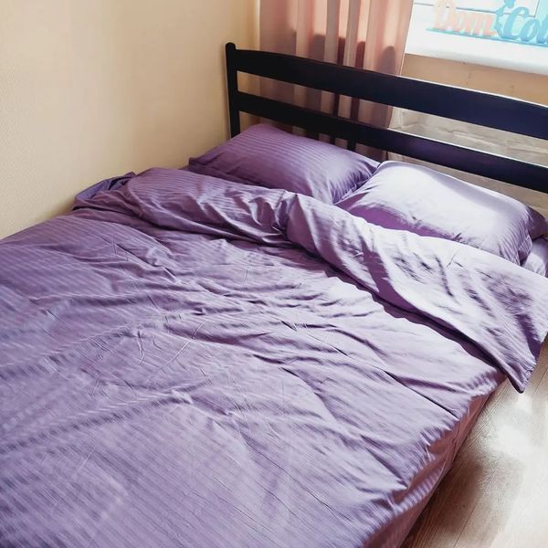 Постельное белье Dom Cotton Сатин Страйп сиреневый d-c5533v фото