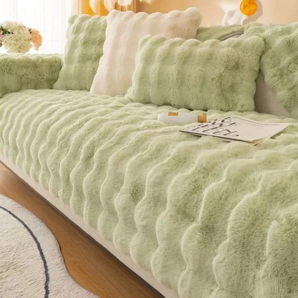 Мягкая накидка для дивана меховая Diana Textile 1 шт al-Green-210 фото