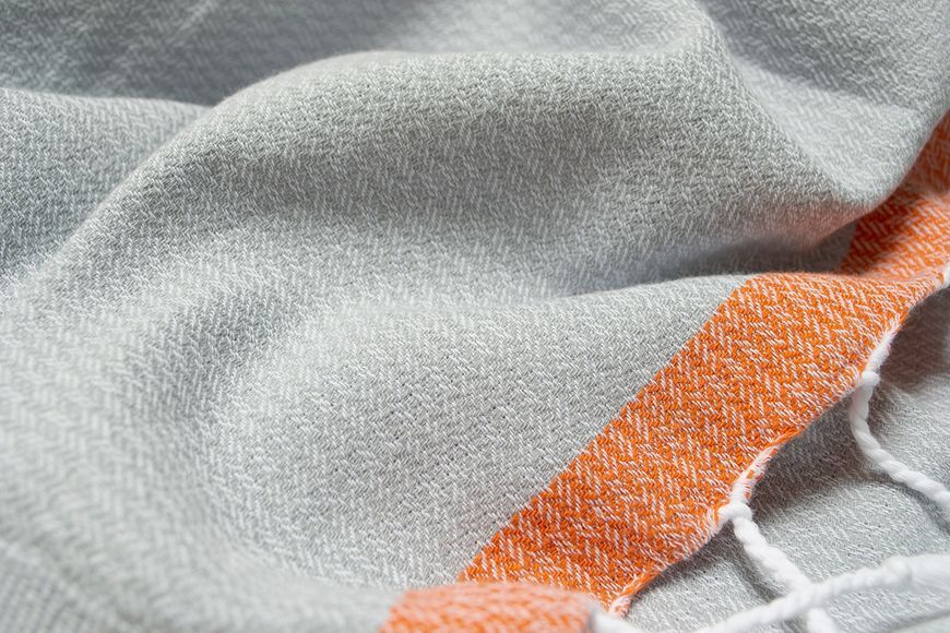 Полотенце Barine Pestemal - Basak 95x165 Light Grey-Orange серый-оранжевый svt-2000022275491 фото