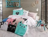 Постільна білизна HOBBY Poplin Love Cats рожеве 44774_1,5 фото