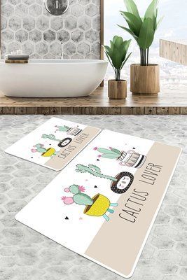 Набір килимків для ванної кімнати Chilai Home Pink cactus 60*100+50*60 Chom_110024216 фото