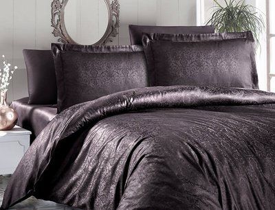Комплект постельного белья First Choice Jacquard Satin Athena JS-76-Athena-Kahve-Євро фото