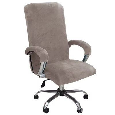 Велюровый чехол на компьютерное офисное кресло с подлокотниками Diana Textile Spandex 22282-velvet-grey-xl фото