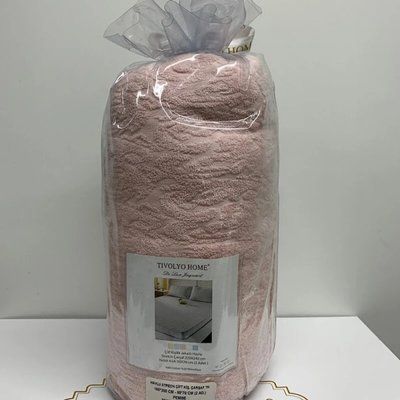 Простирадло махрова на резинці з наволочками Tivolyo Home PEMBE Євро 180х200 см (на резинці) p_s_k_eltex-110606 фото