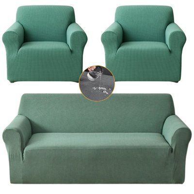 Чохол на диван + 2 крісла водовідштовхувальний трикотаж-жатка Homytex HT-384877 фото