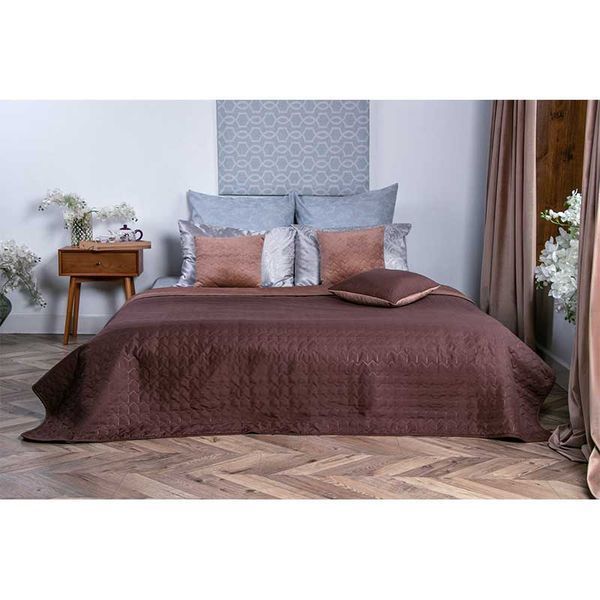 Двостороннє декоративне покривало &ldquo;Velour&rdquo; 360.55_Cappuccino фото