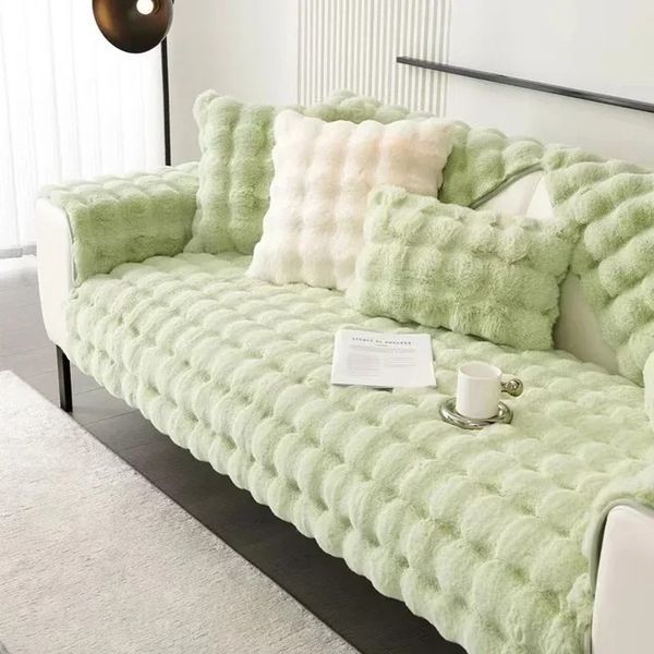 Мягкая накидка для дивана меховая Diana Textile 1 шт al-Green-160 фото