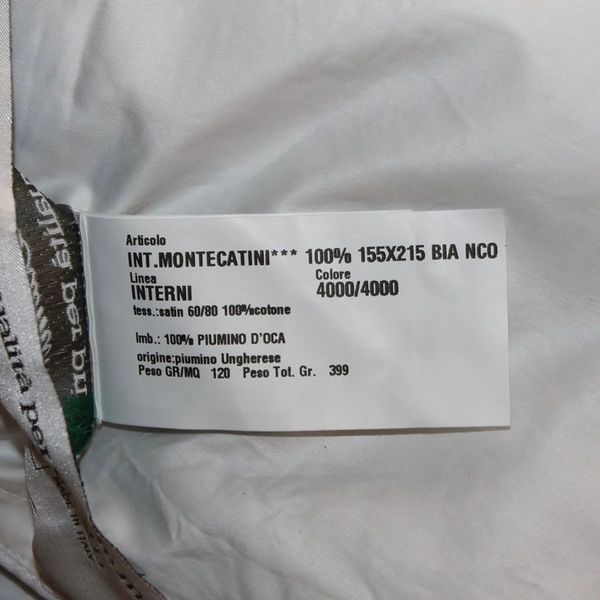 Пуховое одеяло Cinelli Grenoble Summer 100% пух (Летнее) Полуторный 140x200 см 300 г p_s_k_100007610 фото