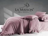 Постільна білизна варена бавовна La Maison Weens Blush з рюшами Євро 200х220 см LaMaison_41151 фото