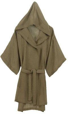 Женский вафельный халат пике на поясе Buldans Bianca khaki короткий L/XL sv2000022247375 фото