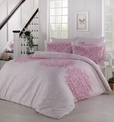 Постільна білизна сатин євро розмір Altinbasak halley lila m015067 фото