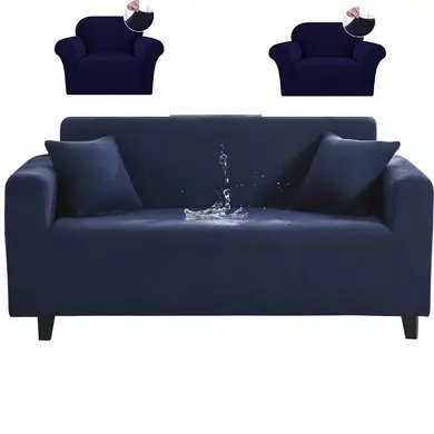 Чохол на диван + 2 крісла водовідштовхувальний Homytex Синій HT-384879 фото