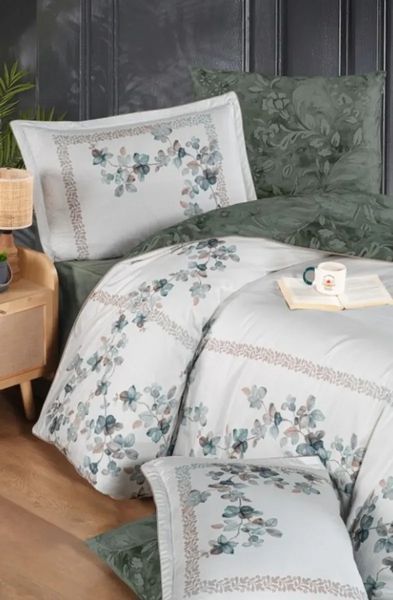 Постельное белье La Romano Premium Satin Египетский Xлопок Lina Green Евро LaR_m019570 фото