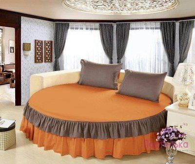 Простынь Almira Mix круглая с подзором Модель 6 сатин am-0231086 фото