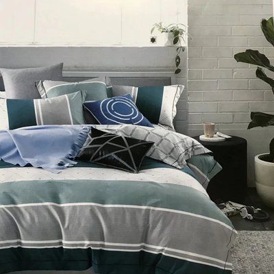 Постільна білизна Prestij Textile сатин Принт 94752 Євро 200х220 см 250х270 см 50х70см (2шт) p_s_k_00001801 фото