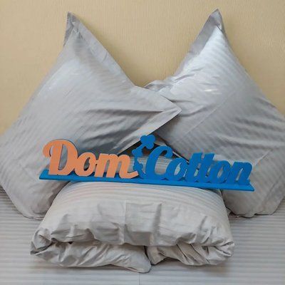 Постельное белье Dom Cotton Сатин Страйп светло-серый d-c5782v фото