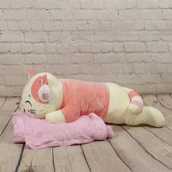 Игрушка плед Кот спящий 115x190см Colorful Home розовый d-c4852v-pink фото