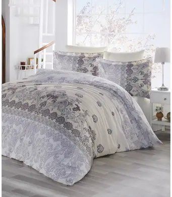 Постільна білизна сатин євро розмір Altinbasak lina bej m014177 фото