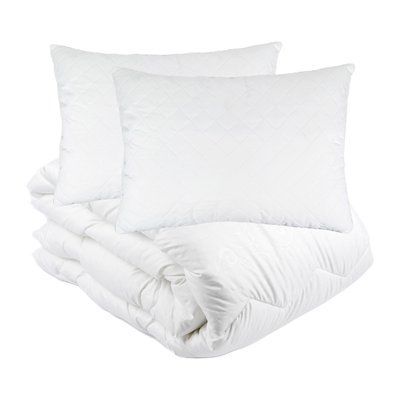 Набір Ковдра Vladi полегшена 170х210 см поліефірне волокно 2 подушки 50x70 см loveyouhome_4666 фото