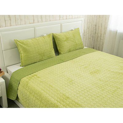 Двостороннє декоративне покривало &ldquo;Velour&rdquo; 330.55_Green banana фото