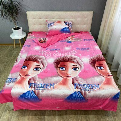 Полуторный комплект постельного белья для девочки Эльза Frozen Tnanksgiving Фланель 150х220 см Epico-045 фото