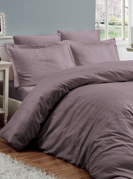 Комплект постельного белья First Choice Jacquard Satin Athena JS-86-Athena-Leylak-Євро фото