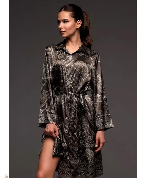Женский шелковый халат на пуговицах Аиша 4327 Mia-Amore 3XL Mia_4327_3XL фото