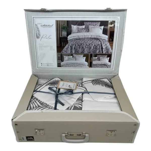 Комплект постільна білизна з покривалом PALM GRI SET Istanbul 485900 Ista_485900 фото