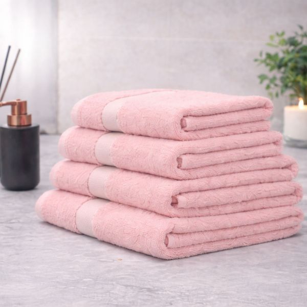 Рушник махровий Сатин Aisha 400 г/м2, Рожевий, 70x140 см d-c411v-pink фото