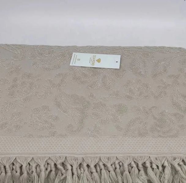 Простыня махровая хлопок DIAMOND MALVINA GREY /BEIGE Евро 200х220 см p_s_k_602518 фото