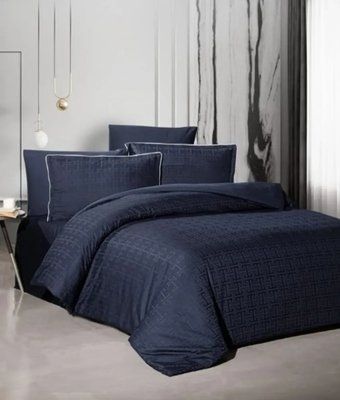 Постільна білизна La Romano Premium Satin Єгипетська бавовна Rodel Navy Blue Євро LaR_m019575 фото