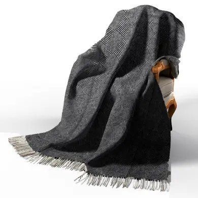 Плед бавовняний VLADI Паркет біло-антрацит 140x200 см 4111 фото