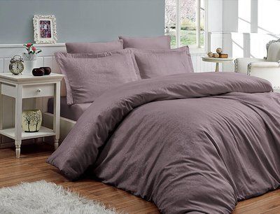 Комплект постельного белья First Choice Jacquard Satin Athena JS-86-Athena-Leylak-Сімейний фото