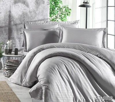 Постельное белье сатин-страйп полуторное TAG LUXURY ST-1046 100% хлопок TAGstripe-063 фото