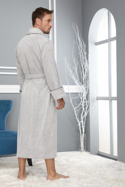 Мужской велюровый халат бамбуковый на поясе Nusa NS 2985 длинный posa016297-2xl фото